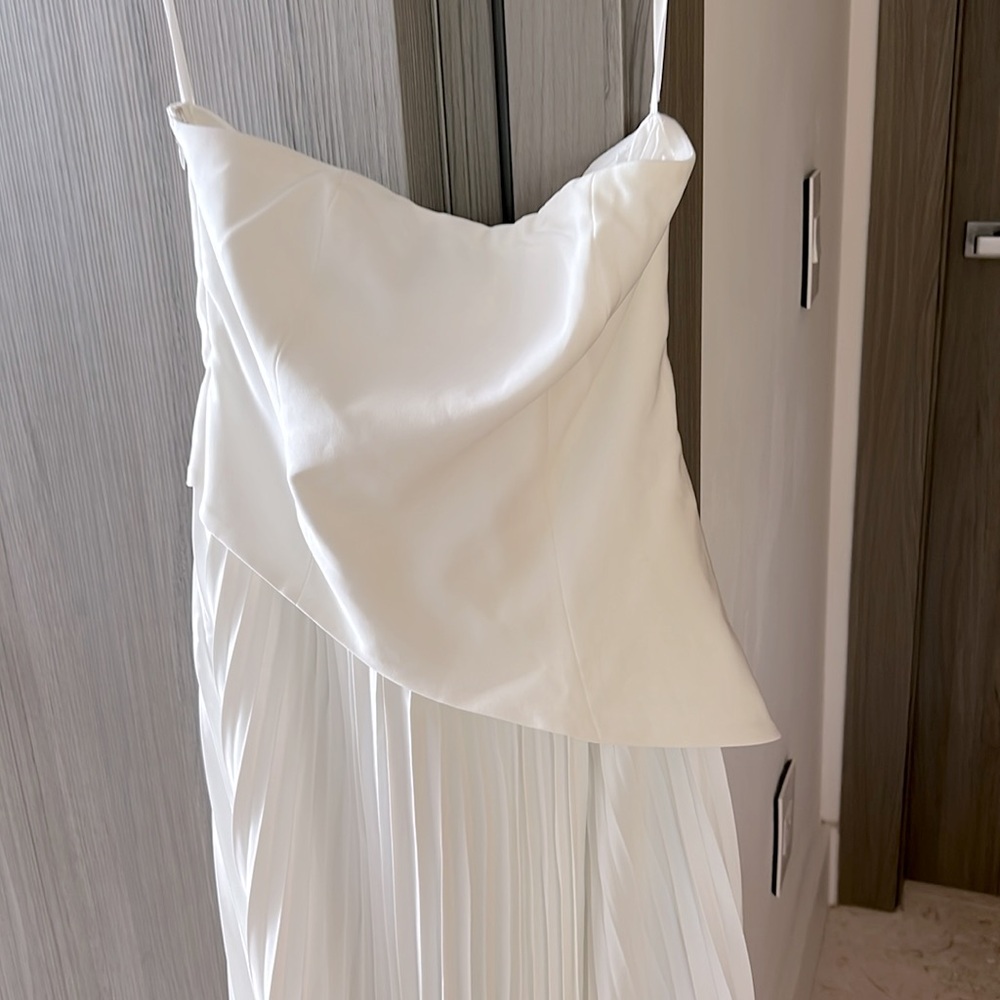 Commense Strapless Pleated Maxi Dress in White - Picture 4 of 11